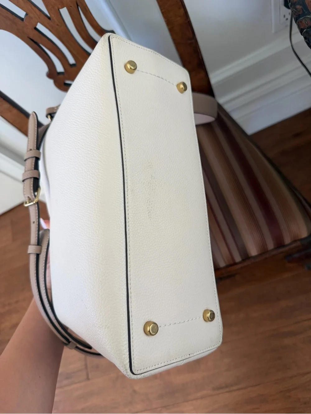 Coach Pebbled Leather Crossbody in Cream